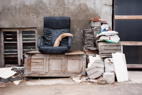 Professional waste removal team at work